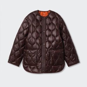 Mango burgundy quilted jacket size XS